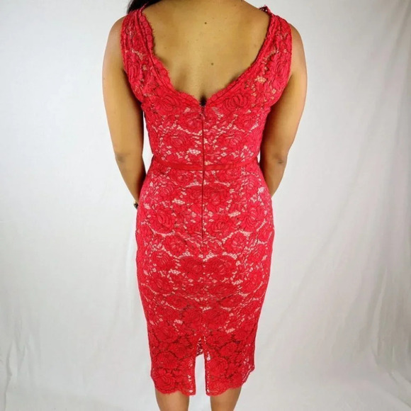 Nha Khanh Red Anna Lace Midi Dress $625 - Picture 8 of 13